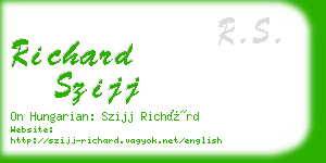 richard szijj business card